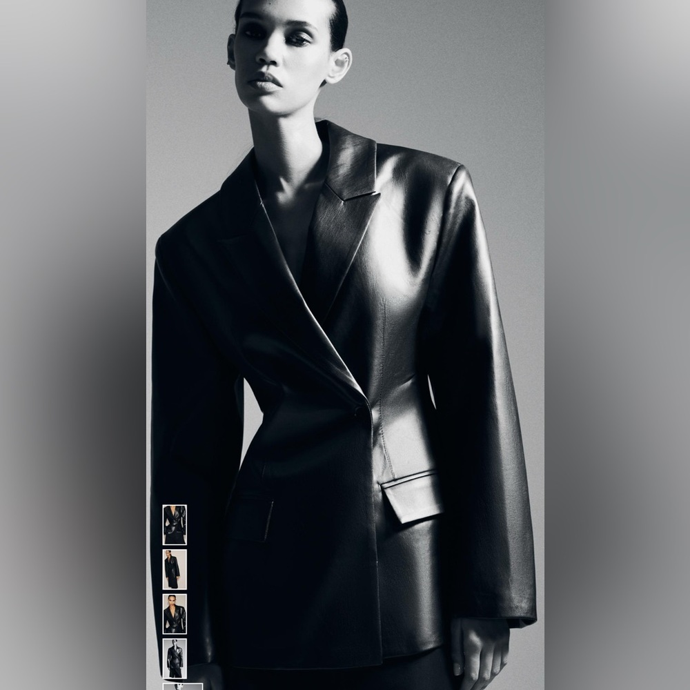 Zara Black Leather Jacket - Picture 2 of 6